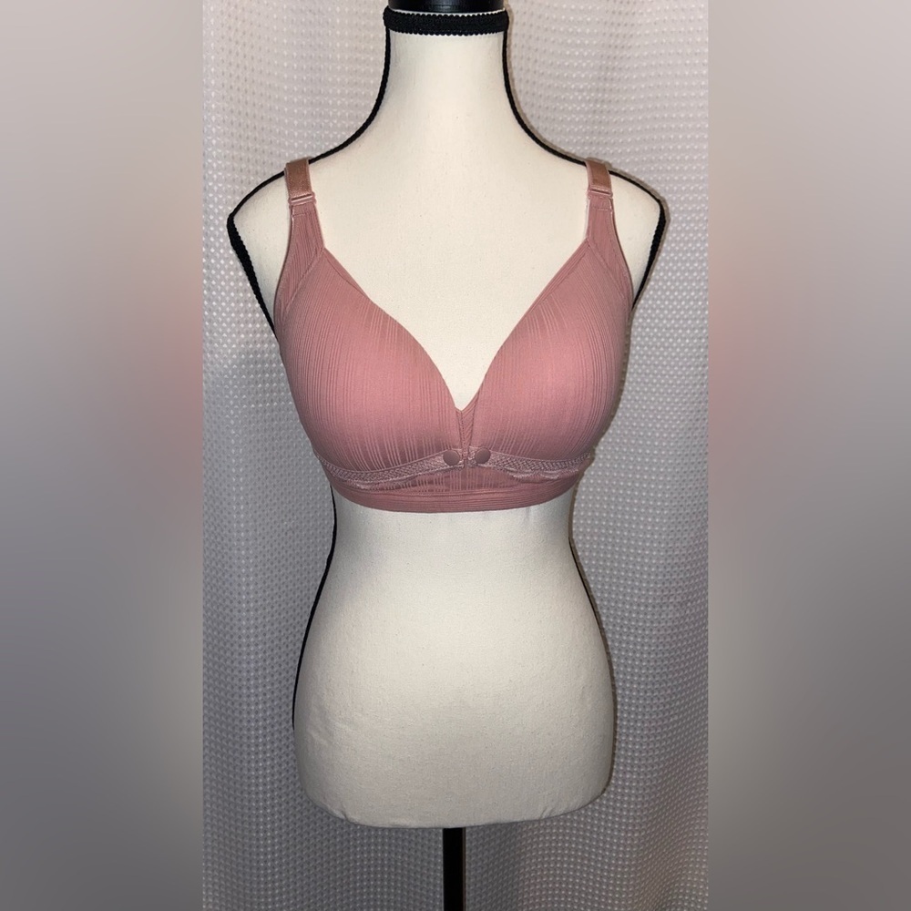 3/30$ Women’s Zhenjiang NWT stretchy cotton pink‎ nursing bra size Large